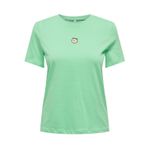 ONLY Kadın Tişört ONLFOODIE LIFE REG S/S TOP BOX JRS Yeşil M