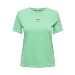 ONLY Kadın Tişört ONLFOODIE LIFE REG S/S TOP BOX JRS Yeşil XS