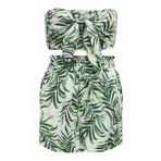 ONLY Kadın Tişört ONLMIRA BANDEAU TOP & SHORTS SET Kirli Beyaz XS