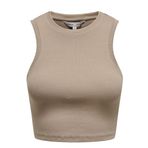ONLY Kadın Tişört ONLVILMA S/L CROPPED TANK TOP JRS NOOS Kahve XL