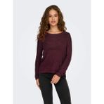 Only Kadın Yuvarlak Yaka Regular Fit Bordo Örgü Kazak - 15113356 - XL