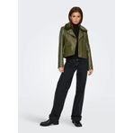 Only Kahve Kadın Mont ONLVILHELMA FAUX LEATHER BIKER OTW