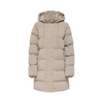 ONLY Kapüşonlu Uzun Şişme Mont , XS, Bilinmeyen, Taş, Kadın