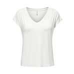 ONLY Kirli Beyaz Kadın Tişört ONLRILLA S/S V-NECK TOP JRS, S