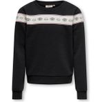 Only Kogellıs Short L/s Eye O-Neck Swt Kız Çocuk Siyah Sweatshirt - 15303568 - 122 - 128 cm