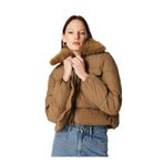 ONLY Maggi Fur Puffer Life Mont, M, 5003202721, Açık Kahve, Kadın