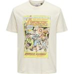 Only Marvel Baskılı Erkek T-Shirt 22029522 - Krem