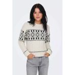 Only Minimalist Kablo Örgü Crop Kadın Kazak - Vintage Tarz