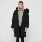 Only Monica Long Puffer Coat Kadın Siyah Kapüşonlu Mont