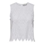 ONLY O Yaka Transparan Beyaz Bluz, L, 15343156, Bright White, Kadın