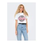 ONLY ONLARIYA LIFE REG S/S LOVE TOP BOX JRS Kadın Beyaz T-Shirt - 15343191