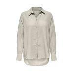 Only Onlbolzano L/S Oversıze Shırt Moch Pnt Kadın Bej T-Shirt - 15353544
