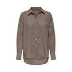 Only Onlbolzano L/S Oversıze Shırt Moch Pnt Kadın Kahverengi T-Shirt - 15353544