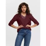 Only Onlcamılla V-Neck L/S Pullover Knt Noos Kadın Kırmızı Kazak - 15204588