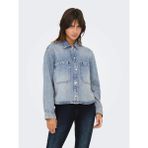 Only Onlcassie Ls Ovs Kadın Denim Gömlek 15329891 - Mavi