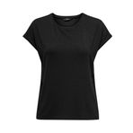 ONLY Onlclaudia S/S Glitter Stripe Top JRS kadın tişörtü, Siyah, L