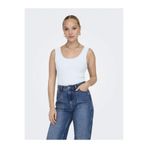 ONLY Onleasy S/L Tank Top Kadın Askılı Bluz, Beyaz, L Beden