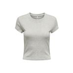 ONLY ONLELINA S/S O-NECK SHORT TOP JRS NOOS Kadın Gri Bluz - 15320229