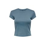 Only ONLELINA S/S O-NECK SHORT TOP JRS NOOS Kadın Mavi Bluz - 15320229
