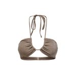 ONLY, ONLEMMY HALTERNECK BIKINI TOP, BEAVER FUR/SILVER FUR, XL