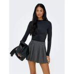 Only Onlhannah L/S Ruchıng Top Jrs Kadın Siyah T-Shirt - 15363623
