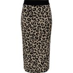 Only Onlib Slim Fit Midi Boy Leoparlı Etek Bayan Etek 15350672 - Siyah - Bej