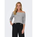 Only Onlkatia Life Ls Off Shoulder Kadın Kazak 15311830 - Gri - XL