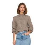 Only Onlkatia Regular Fit Yarım Balıkçı Yaka Örme Bayan Kazak 15324678 AÇIK KAHVE