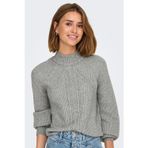Only Onlkatia Regular Fit Yarım Balıkçı Yaka Örme Bayan Kazak 15324678 GRİ
