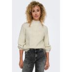 Only Onlkatia Regular Fit Yarım Balıkçı Yaka Örme Kazak Bayan Kazak 15324678 - Krem