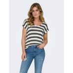 Only Onllıra Lıfe S/s V-Neck Top Jrs Noos Kadın Siyah Bluz - 15252103 - XS