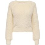 Only Onllulu Regular Fit Bisiklet Yaka Örme Kazak Bayan Kazak 15350650 - Krem - XL