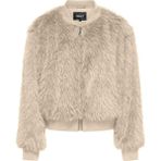 Only OnlManny Kadın Bomber Ceket Pumice Stone Desenli Yumuşak Suni Kürk Özellikli 15322405 - Bej - XL