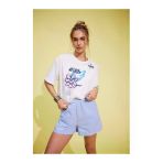 ONLY ONLMELODIE LIFE S/S GRAFFITI TOP BOX JRS Kadın Beyaz T-Shirt - 15324354