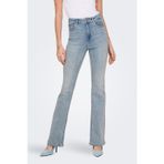 Only Onlmila Streç Pamuklu Yüksek Bel Ispanyol Paça Flare Jeans Bayan Kot Pantolon 15313328 - Açık Mavi