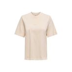 ONLY Onlmoody Life/Word Top Box Jrs Bej T-Shirt, S, 15343277, krem, Kadın