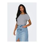 ONLY ONLMOSTER STRIPE S/S O-NECK TOP JRS NOOS Kadın Beyaz Bluz - 15206243