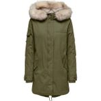Only Onlnewmay Haki Kadın Uzun Kol Parka Suni Kürk Detaylı Konforlu Tasarım 15295414 - XS