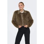 Only Onlnoeme Regular Fit Klasik Yaka Yumuşak Tüylü Düğmeli Bayan Mont 15356776 KAHVE