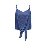 ONLY ONLNOVA AZURE KNOT SINGLET PTM Kadın Mavi T-Shirt - 15343004