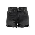 ONLY ONLPacy HW Studded kadın kot şort, Black Denim, S