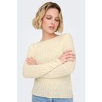 Only Onlpamela Slim Fit Bisiklet Yaka Örme Bayan Kazak 15363061 KREM