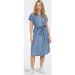 Only Onlpema Loose Fit Kemer Detaylı Midi Boy Kot Bayan Elbise 15250429 AÇIK MAVİ
