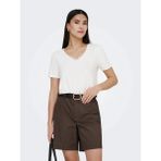 Only Onlrilla S/s V-Neck Lace Top Jrs Kadın T-Shirt Beyaz (15369760) - XS
