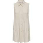 Only Onlsiesta Gömlek Yaka Relaxed Fit Kolsuz Elbise Kadın Elbise 15322271 - Bej