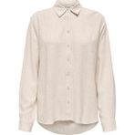 Only Onlsiesta Keten Karışımlı Oversize Fit Önü Kısa Arkası Uzun Gömlek Bayan Gömlek 15347208 - Açık Bej