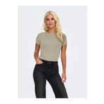 ONLY ONLVAL S/S O-NECK TOP CC JRS Kadın Bej T-Shirt - O15339774