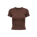 ONLY ONLVAL S/S O-NECK TOP CC JRS Kadın Kahverengi T-Shirt - O15339774