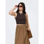Only Onlvilma S/l Cropped Tank Top Jrs Noos Kadın Atlet Koyu Kahve (15282771) - XS