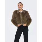 Only Onlyumı Lıfe Faux Fur Jacket Otw Kadın Kahverengi Mont - 15356776